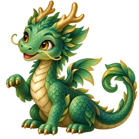 Jade, a young green dragon